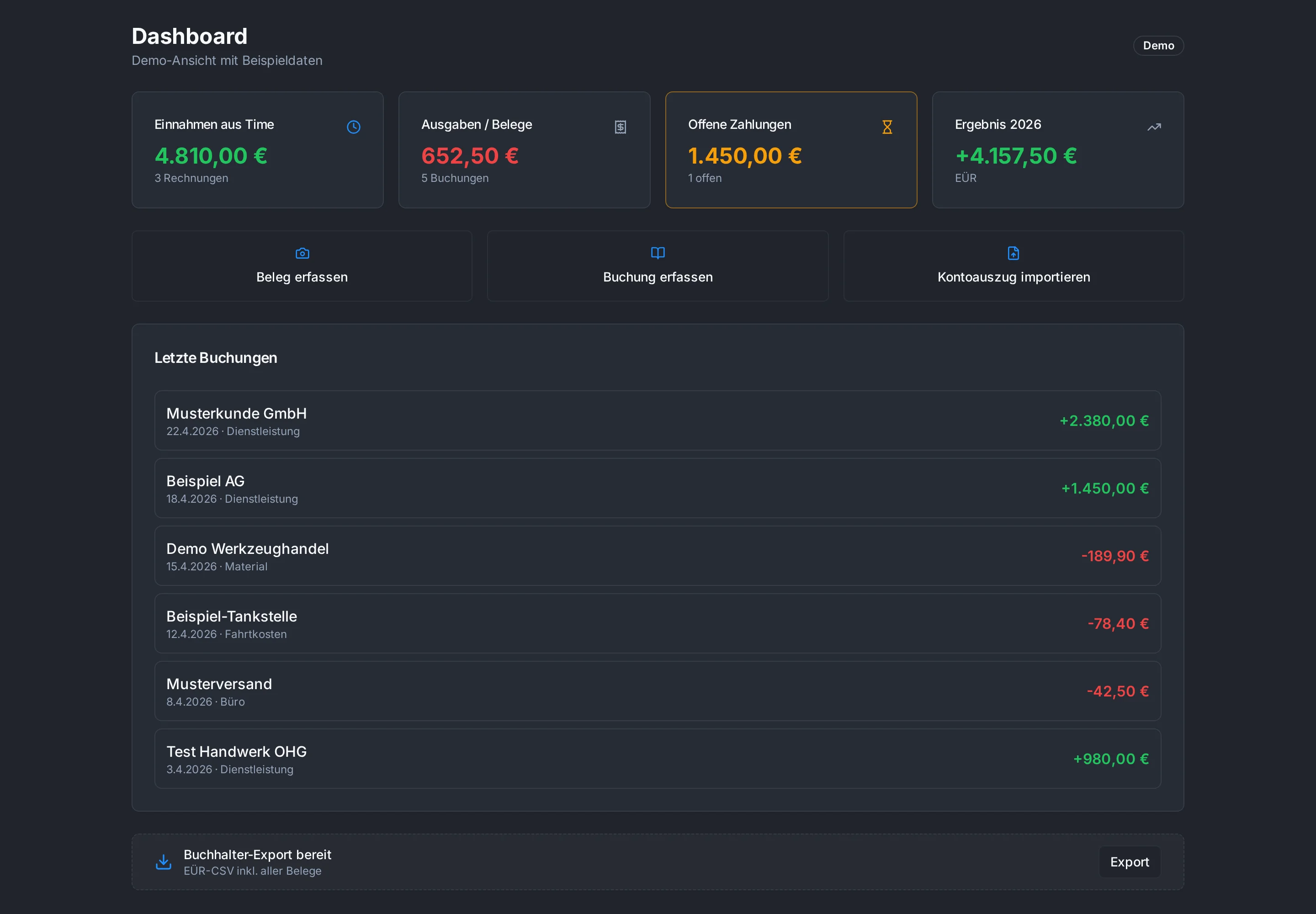 Logr Receipts – Dashboard